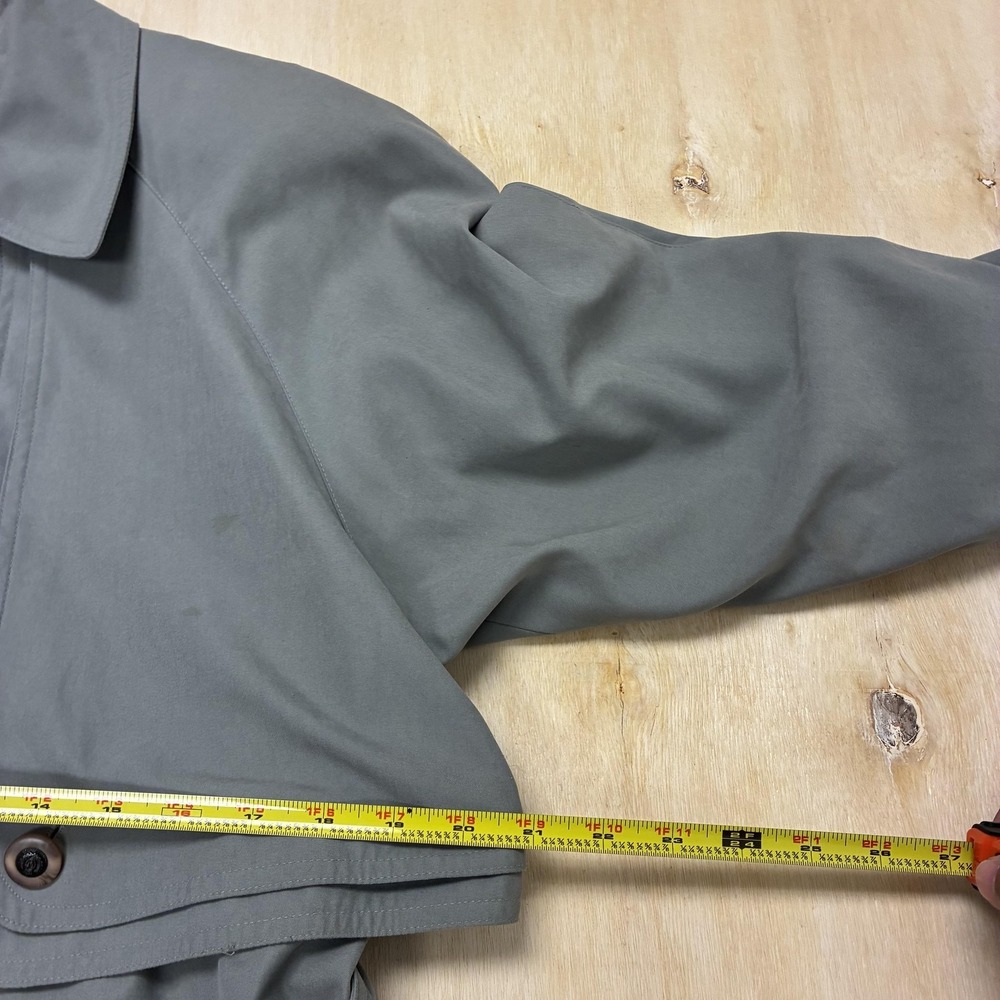 Fitzwright Coat Womens 10 Gray Long Rain Trench Collared Lined Button Pockets - Picture 6 of 10